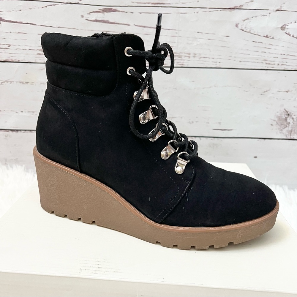 Style & Co. Carmenn Wedge Boot Black Size 8